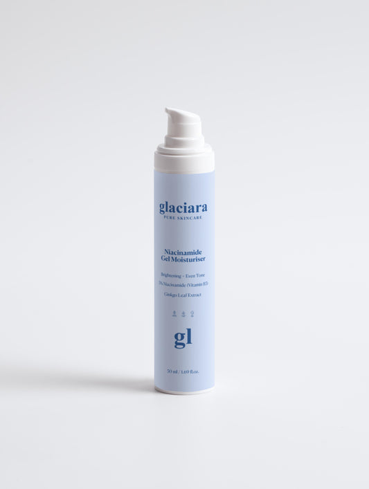Glaciara Niacinamide Gel Moisturiser texture and packaging detail